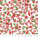 White w Christmas Candy Canes  & Hard Candies Red & Green