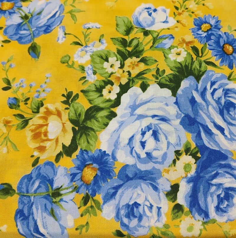 Yellow & Blue Large Floral